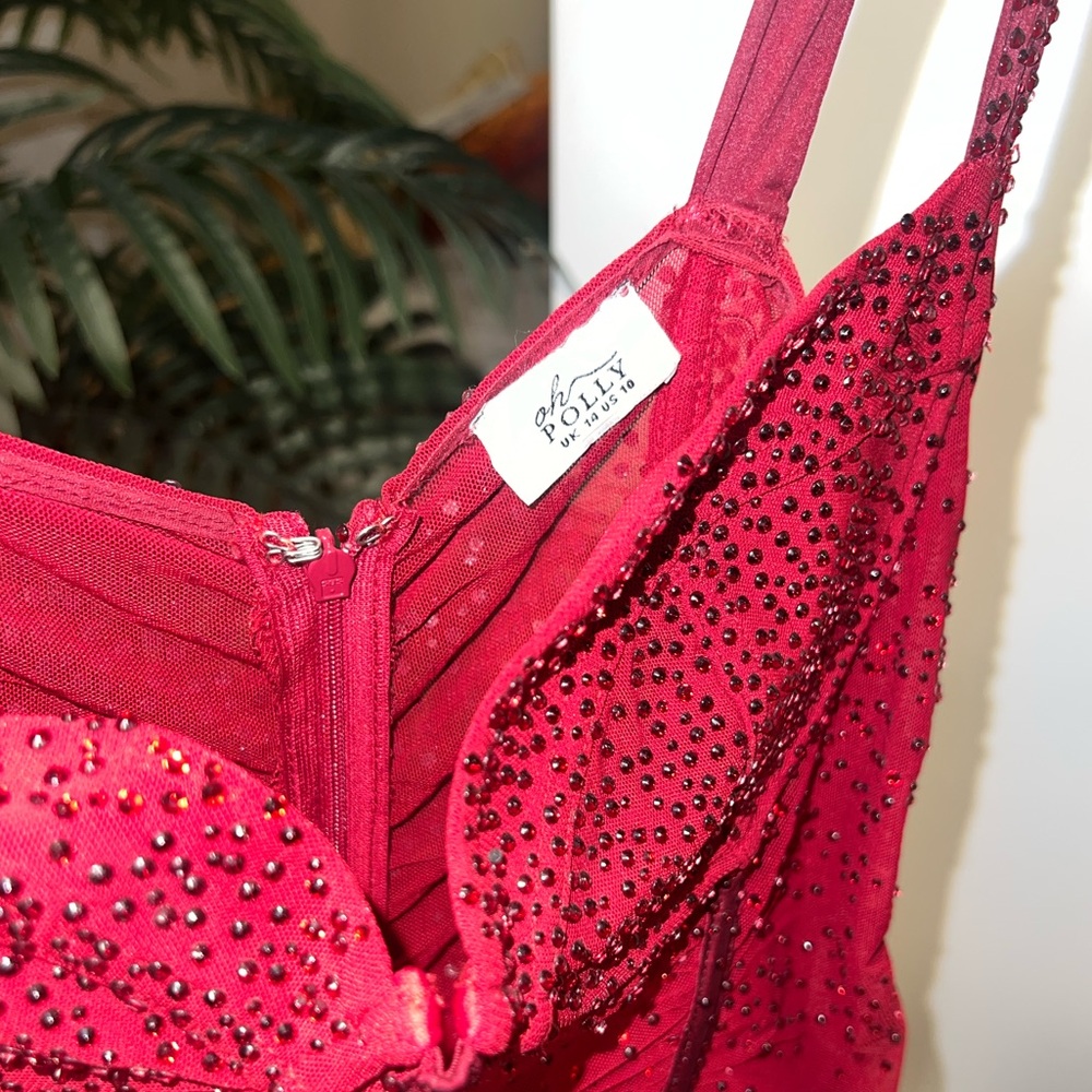 Oh Polly Scarlet Beaded Dress